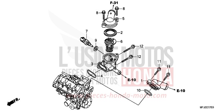 THERMOSTAT von CBR600RR ABS VICTORY RED (R334) von 2012